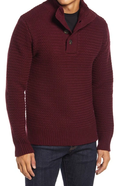 Schott Military Henley Jumper In Burgundy