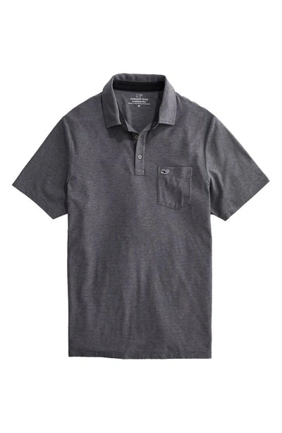 Vineyard Vines Edgartown Pocket Performance Polo In Grey Harbor