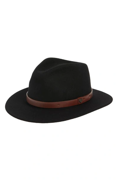 Brixton Messer Ii Felted Wool Fedora In Black/ Brown