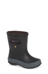 BOGS SKIPPER SOLID WATERPROOF RAIN BOOT,72225K-001