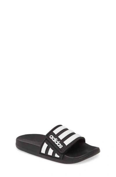 Adidas Originals Adidas Big Kids' Adilette Comfort Adjustable Slide Sandals In Core Black/cloud White
