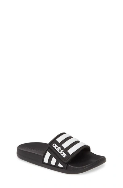Adidas Originals Kids Black Adilette Comfort Little Kids Slides In Core Black/ White/ Core Black