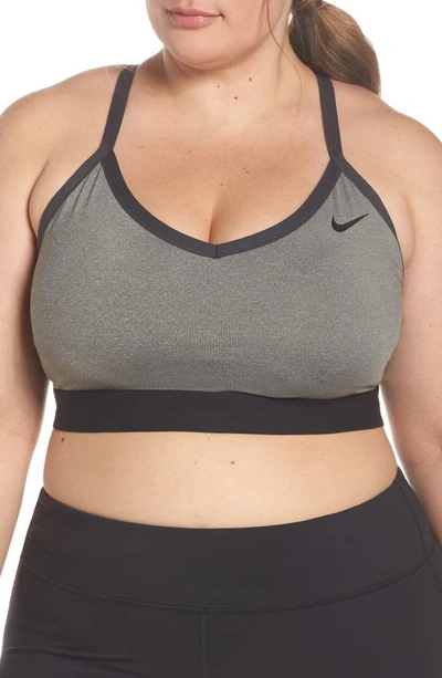 Nike Dri-fit Indy Women's Light-support Padded Sports Bra In Carbon Heather,anthracite,black,black