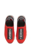 Dolce & Gabbana Kids' Logo Knit Slip-on Sneaker In Red