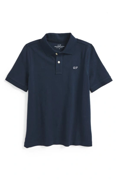 Vineyard Vines Kids' Classic Cotton Piqué Polo In Vineyard Navy