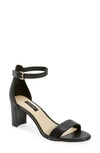 Nine West Pruce Ankle Strap Sandal In Black Leather