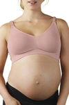 Bravado Designs Body Silk Seamless Recycled Nylon Blend Wireless Maternity/nursing Bra In Dusted Peony