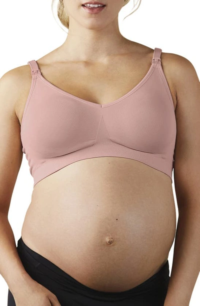 Bravado Designs Body Silk Seamless Recycled Nylon Blend Wireless Maternity/nursing Bra In Dusted Peony