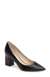 Marc Fisher Ltd Zala Block Heel Pump In Black Leather