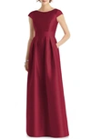 ALFRED SUNG CAP SLEEVE A-LINE GOWN,D767