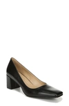 Naturalizer Karina Square Toe Pump In Black Leather