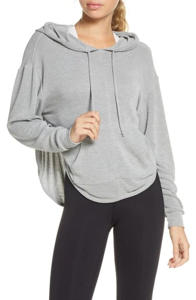 Free People Fp Movement Back Into It Cutout Hoodie In Grey Combo