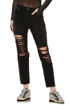 AFRM CYRUS RIPPED HIGH WAIST ANKLE JEANS,ARVB021405