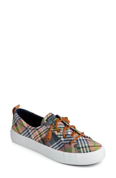 Sperry Crest Vibe Washed Plaid Sneaker Women's Shoes In Kick Back Plaid Textile