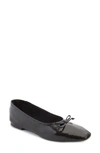 Schutz Arissa Square Toe Ballet Flat In Black Patent Leather