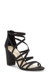 Jessica Simpson Women's Stassey Strappy Block Heel Dress Sandals Women's Shoes In Black Fabric