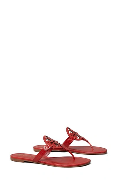 Tory Burch Women's Miller Leather Thong Sandals In Poinsettia Leather