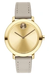 MOVADO BOLD LEATHER STRAP WATCH, 34MM,3600642