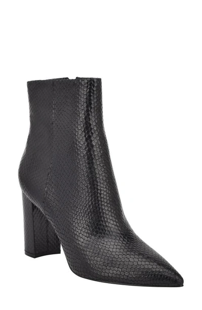 Marc Fisher Ltd Ulani Pointy Toe Bootie In Black Snake Print