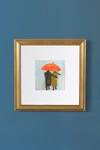 Artfully Walls Umbrella Couple Wall Art By  In Yellow Size S