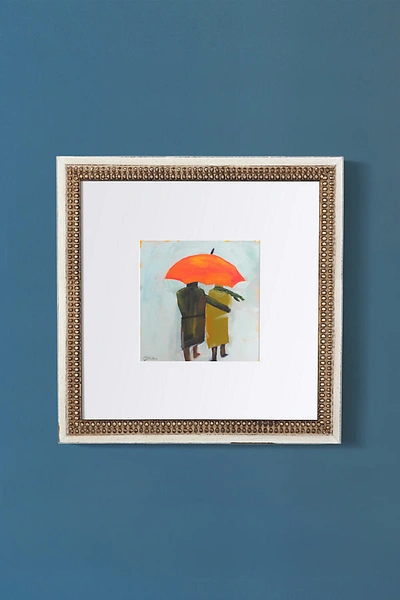 Artfully Walls Umbrella Couple Wall Art By  In Beige Size S In Beige