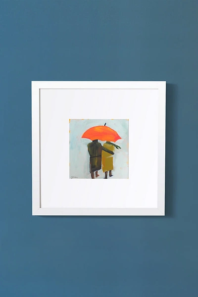 Artfully Walls Umbrella Couple Wall Art By  In White Size S In White