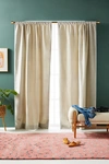 Anthropologie Matte Velvet Curtain By  In Grey Size 50" X 96" In Grey
