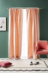 ANTHROPOLOGIE VELVET SLUB CURTAIN BY ANTHROPOLOGIE IN ORANGE SIZE 108",45467068AA