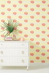 CLARE V LOTUS STRIPED WALLPAPER BY CLARE V. IN YELLOW SIZE XS,46811808