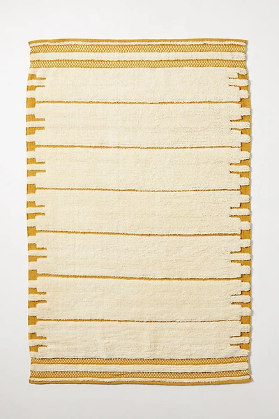 Anthropologie Handwoven Kenitra Rug By  In Yellow Size 8 X 10