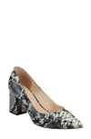 Marc Fisher Ltd Zala Block Heel Pump In Snake Print Leather