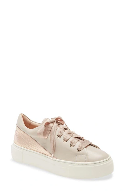 Agl Attilio Giusti Leombruni Cap Back Platform Sneaker In Soft Nude/ Rose Gold