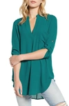 All In Favor Perfect Henley Tunic In Everglade