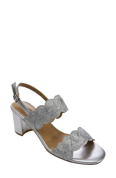 Vaneli Lettie Sandal In Silver Weave Fabric