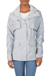 Cole Haan Packable Hooded Anorak Raincoat In Mist