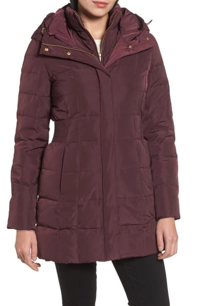 Cole Haan Signature Cole Haan Hooded Down & Feather Jacket In Merlot