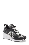 Michael Michael Kors Women's Georgie Low Top Wedge Sneakers In Black/ Silver Multi