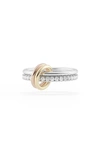 Spinelli Kilcollin 18k Yellow Gold Marigold Diamond Linked Rings In Silver/ Diamond