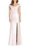 ALFRED SUNG PORTRAIT COLLAR SATIN TRUMPET GOWN,D760