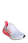 Adidas Originals Women's Ultraboost 20 Low-top Running Sneakers In White/ Signal Pink