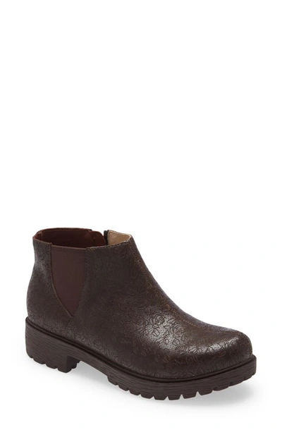 Alegria Shayne Bootie In Cocoa Impressions Leather