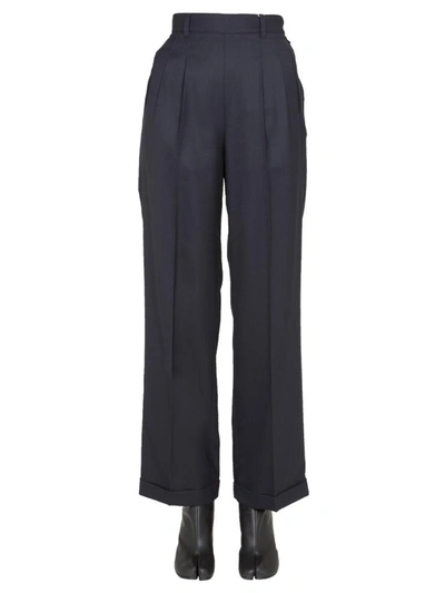 Maison Margiela Trousers With Pinces In Blue