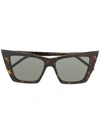 Saint Laurent Sl372003 Cat Eye-frame Sunglasses In Brown