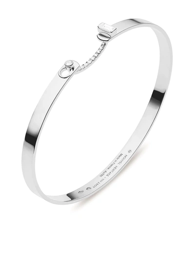 Nouvel Heritage 18kt White Gold Business Meeting Mood Diamond Bangle In Silver