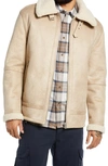 TOPMAN FAUX SHEARLING AVIATOR JACKET,64M07USTN