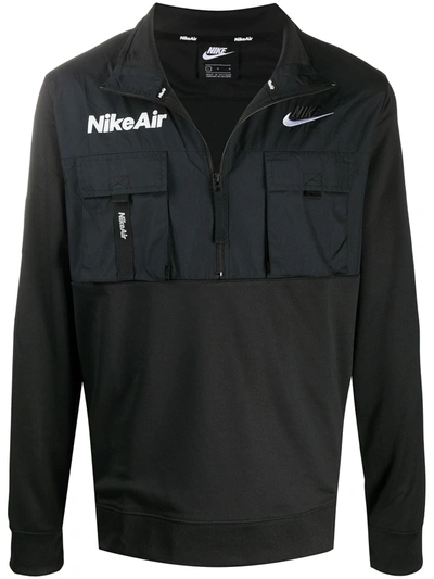 Nike Air Poly Half-zip Sweatshirt In Black