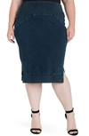Standards & Practices Kelly Side Slit Knit Pencil Skirt In 2243eclipse