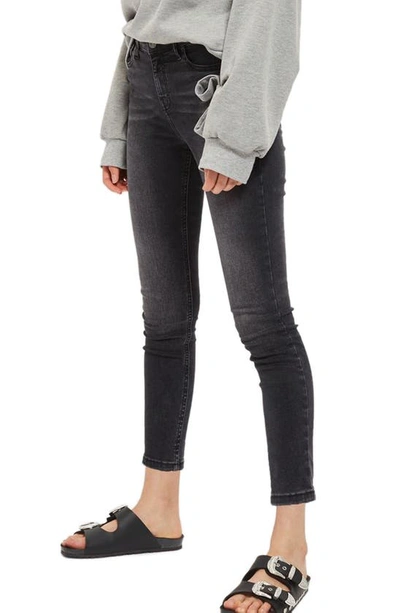 Topshop Jamie Recycled Cotton Blend Jeans In Washed Black