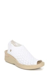 Bzees Secret Washable Wedge Sandals Women's Shoes In White Crochet Fabric