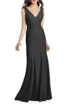Dessy Collection Crepe Trumpet Gown In Black